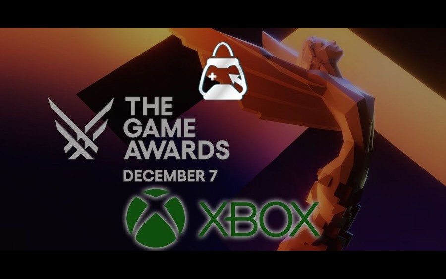 the xbox logo on-the game awards 2023 announcment in background, eTail logo in front