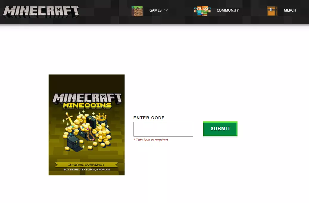 Minecraft Gift Code Unused
