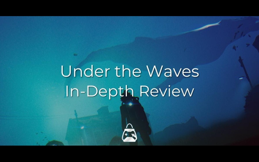 Deep ocean and a whale in the background and "Under the Waves" review title in the front.