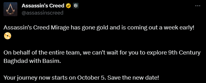 At what time can you play Assassin's Creed Mirage on PS4, PS5, PC, and Xbox  Series X