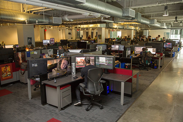 A picture taken inside of Naughty Dog HQ
