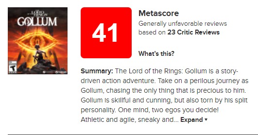 The Lord of the Rings: Gollum became the lowest rated game of 2023 on  Metacritic