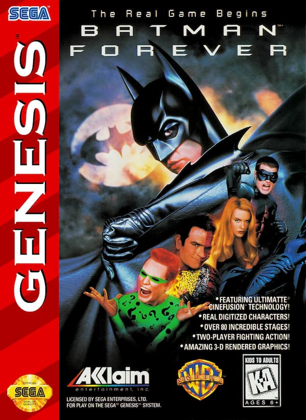 A cover image of the game Batman Forever