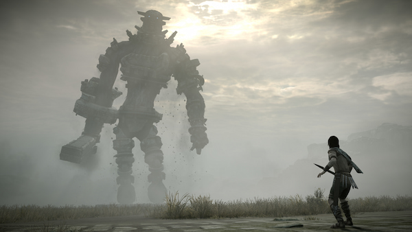 Shadow of the Colossus video oyunundan bir ekran görüntüsü.