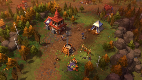 A viking village from Northgard video game.
