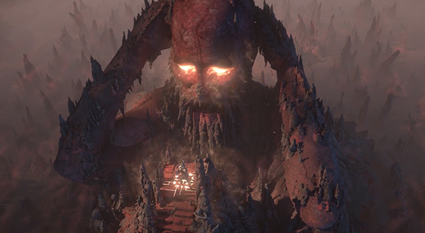 Baldur's Gate oyunundan Şeytanvari bir dağ görüntüsü