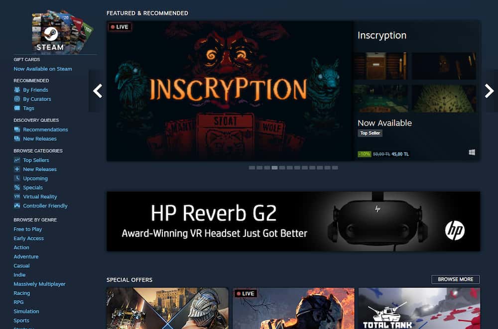 Steam Main Page 